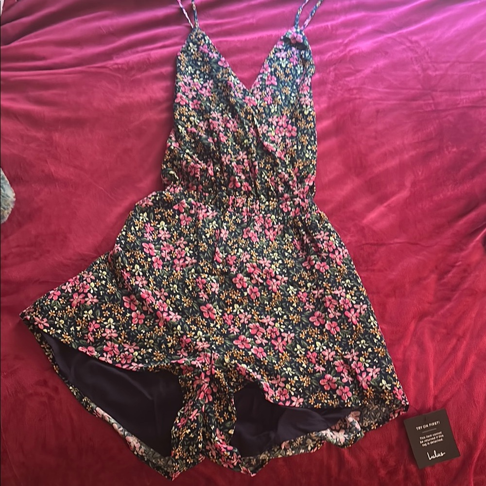 Floral Spaghetti Strap Romper